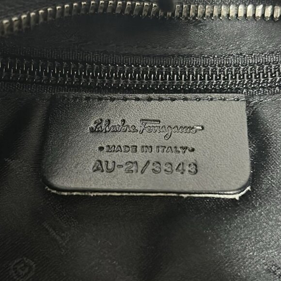Auth Salvatore Ferragamo Gancini - Black Nylon Leather Shoulder Bag - Picture 8 of 9